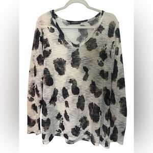 Statement Women's Leopard Print Long Sleeve Top L